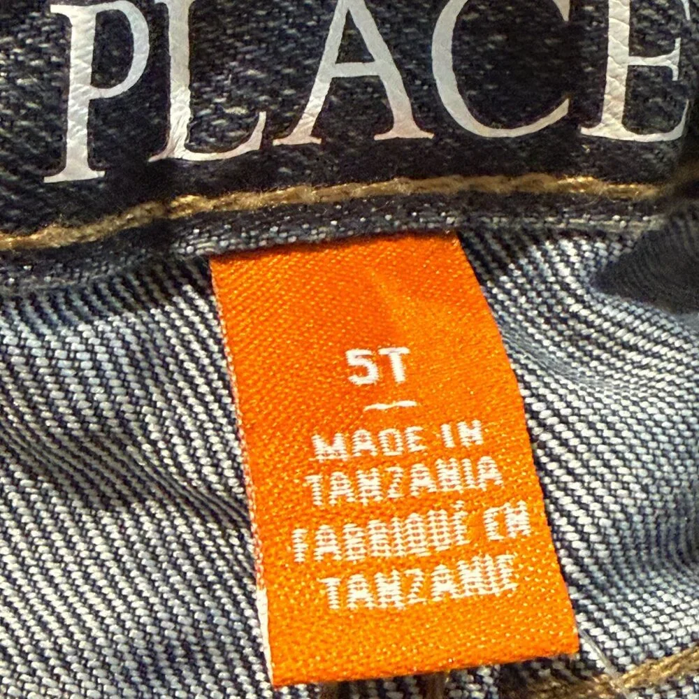 The Children’s Place Jeans Size 5T Straight Leg Elastic Waist Dustbowl Wash NWT